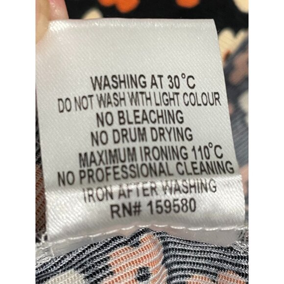 Pink Lily Floral Print Pinafore Dress With Adjustable Straps & Pockets Size S - Picture 13 of 13